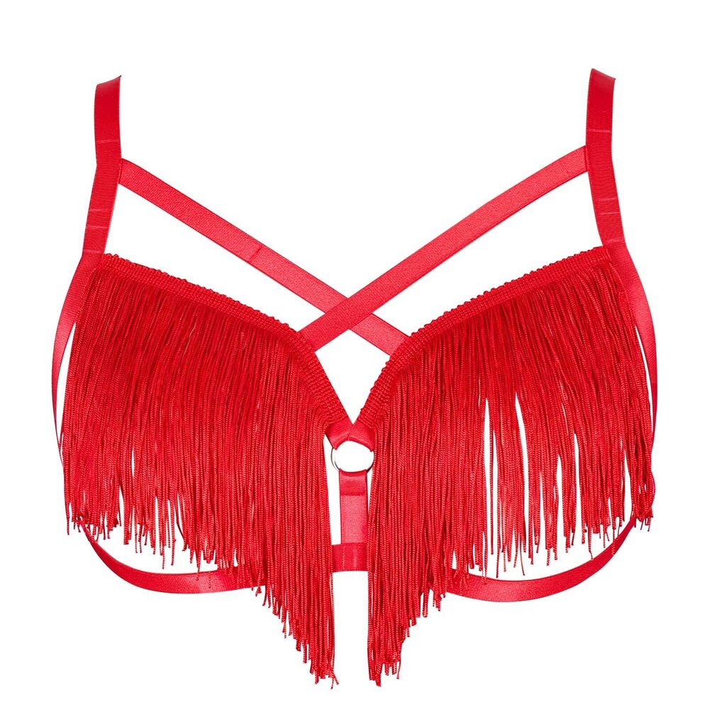 3813 Body Harness Punk Bra No Cup Plus Size Tassel Fashion Bra Gothic